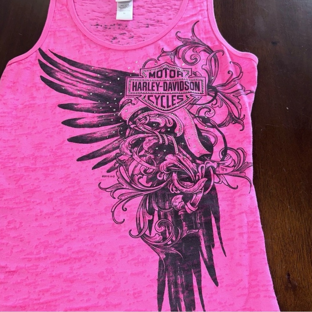 Harley-Davidson Kids Pink Winged Graphic Tank